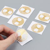 Globleland Self Adhesive Brass Stickers, Scrapbooking Stickers, for Epoxy Resin Crafts, Tree of Life Pattern, 34x35x0.3mm, 16pcs/box, 1Box/Set