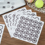 Globleland 26 Sheets 2 Styles PVC Plastic Waterproof Stickers, Dot Round Self-adhesive Decals, for Helmet, Laptop, Cup, Suitcase Decor, Skull Pattern, 195x195mm, 25pcs/sheet, 13 sheets/style, 1Set/Set