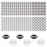 Globleland 26 Sheets 2 Styles PVC Plastic Waterproof Stickers, Dot Round Self-adhesive Decals, for Helmet, Laptop, Cup, Suitcase Decor, Rugby Pattern, 195x195mm, 25pcs/sheet, 13 sheets/style, 1Set/Set
