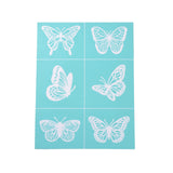 Globleland 2Pcs Self-Adhesive Silk Screen Printing Stencil, for Painting on Wood, DIY Decoration T-Shirt Fabric, Turquoise, Butterfly Pattern, 28x22cm, 2pcs/set