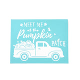 Globleland 2Pcs Self-Adhesive Silk Screen Printing Stencil, Word MEET ME at the Pumpkin PATCH, for Painting on Wood, DIY Decoration T-Shirt Fabric, Turquoise, Car Pattern, 28x22cm, 2pcs/set