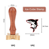 Shark Pattern Ice Stamp Wood Handle Wax Seal Stamp