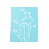 Globleland 1 Sheet Self-Adhesive Silk Screen Printing Stencil, for Painting on Wood, DIY Decoration T-Shirt Fabric, Flower Pattern, 28x22cm, 1 sheet/set