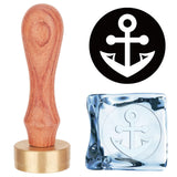 Anchor & Helm Pattern Ice Stamp Wood Handle Wax Seal Stamp