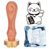 Cat Pattern Ice Stamp Wood Handle Wax Seal Stamp