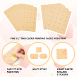 Globleland 400Pcs 8 Style Kraft Paper Sealing Stickers, Label Paster Picture Stickers, for Gift Packaging, Mixed Patterns, 2~2.3x2.3~3cm, 50pcs/style
