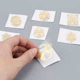 Globleland 9Pcs 9 Style Custom Carbon Steel Self-adhesive Picture Stickers, Mixed Shape, Golden, Mixed Patterns, 40x40mm, 1pc/style