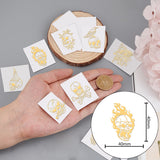 Globleland 9Pcs 9 Styles Custom Carbon Steel Self-adhesive Picture Stickers, Golden, Wing Pattern, 40x40mm, about 1pc/style