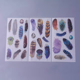 Globleland Scrapbook Stickers, Self Adhesive Picture Stickers, Feather Pattern, Colorful, 200x100mm