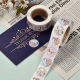 Globleland Children Cartoon Stickers, Adhesive Labels Roll Stickers, Gift Tag, for Envelopes, Party, Presents Decoration, Flat Round, Colorful, Unicorn Pattern, 25mm, about 500pcs/roll, 5Roll/Set