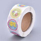 Globleland Easter Stickers, Adhesive Labels Roll Stickers, Gift Tag, for Envelopes, Party, Presents Decoration, Flat Round, Colorful, Easter Theme Pattern, 25mm, about 500pcs/roll