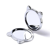 Globleland DIY Cat Special Shaped Diamond Painting Mini Makeup Mirror Kits, Foldable Two Sides Vanity Mirrors, with Rhinestone, Pen, Plastic Tray and Drilling Mud, Black, 74x89x12.5mm, 2Set/Pack