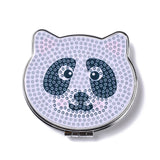 Globleland DIY Raccoon Special Shaped Diamond Painting Mini Makeup Mirror Kits, Foldable Two Sides Vanity Mirrors, with Rhinestone, Pen, Plastic Tray and Drilling Mud, Lilac, 74x89x12.5mm, 2Set/Pack