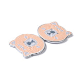 Globleland DIY Bear Special Shaped Diamond Painting Mini Makeup Mirror Kits, Foldable Two Sides Vanity Mirrors, with Rhinestone, Pen, Plastic Tray and Drilling Mud, Light Salmon, 74x89x12.5mm, 2Set/Pack