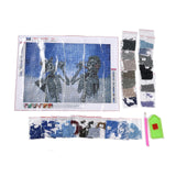 Globleland DIY 5D Diamond Painting Halloween Canvas Kits, with Resin Rhinestones, Diamond Sticky Pen, Tray Plate and Glue Clay, Skull Pattern, 2Set/Pack