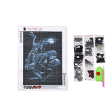 DIY 5D Diamond Painting Halloween Canvas Kits, with Resin Rhinestones, Diamond Sticky Pen, Tray Plate and Glue Clay, Skull Pattern, 2Set/Pack