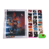 Globleland DIY 5D Diamond Painting Halloween Canvas Kits, with Resin Rhinestones, Diamond Sticky Pen, Tray Plate and Glue Clay, Pumpkin Pattern, 20x20x2mm, 2Set/Pack