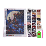 Globleland DIY 5D Diamond Painting Halloween Canvas Kits, with Resin Rhinestones, Diamond Sticky Pen, Tray Plate and Glue Clay, Witch Pattern, 2Set/Pack