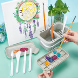Globleland Painting Supplies Kits, including Brush Basin, Wood Paint Brushes and Plastic Palette Scraper, Mixed Color
