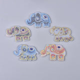 Globleland 5D DIY Diamond Painting Stickers Kits For Key Chain Making, with Diamond Painting Stickers, Resin Rhinestones, Diamond Sticky Pen, Lobster Clasps, Chain, Tray Plate and Glue Clay, Elephant, Mixed Color, 48~50x74~76x2mm, 2Set/Pack