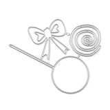 Globleland Lollipop & Bowknot Carbon Steel Cutting Dies Stencils, for DIY Scrapbooking/Photo Album, Decorative Embossing DIY Paper Card, Matte Platinum Color, 89x105x0.8mm, 5pcs/set