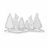 Globleland Christmas Tree Carbon Steel Cutting Dies Stencils, for DIY Scrapbooking/Photo Album, Decorative Embossing DIY Paper Card, Matte Platinum Color, 53x106x0.8mm, 5pcs/set