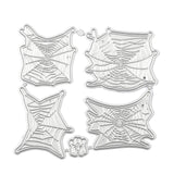 Globleland Halloween Spider Web Carbon Steel Cutting Dies Stencils, for DIY Scrapbooking/Photo Album, Decorative Embossing DIY Paper Card, Matte Platinum Color, 77x82x0.8mm, 5pcs/set