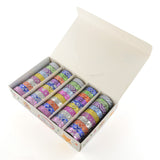 Globleland Glitter Powder DIY Scrapbook Decorative Paper Tapes, Self Adhesive Tapes, Mixed Color, 14.5mm, 50rolls/box