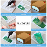 Globleland Self Adhesive Hot Stamping Stickers Sets, DIY Gift Hand Account Photo Frame Album Decoration Sticke, Gold, 170x88x0.1mm, 6bags/set, 1Set/Set
