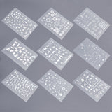 Globleland Waterproof Transparent Plastic Stickers, Laser Effect Decorative Stickers, Filling Material for Resin Art, Mixed Patterns, 15x11x0.01cm, 10sheets, 1sheet/color, 10sheets/set, 1Set/Set