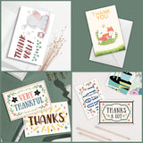 Globleland Thank You Theme Cards and Paper Envelopes, for Birthday Thanksgiving Day, Rectangle with Word Pattern, Word, 10x15cm, 9pcs/set