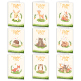 Globleland Thank You Theme Cards and Paper Envelopes, for Birthday Thanksgiving Day, Rectangle with Word Pattern, Animal Pattern, 10x15cm, 9pcs/set