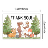 Globleland Rectangle with Mixed Animal Pattern Cards, with Rectangle Paper Envelopes, for Birthday Thanksgiving Day, Colorful, 10x15cm, 9pcs/set, 1set