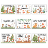 Globleland Rectangle with Mixed Animal Pattern Cards, with Rectangle Paper Envelopes, for Birthday Thanksgiving Day, Colorful, 10x15cm, 9pcs/set, 1set