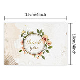 Globleland Thank You Theme Cards, for Birthday Thanksgiving Day, Rectangle with Mixed Plant Pattern, Mixed Color, 100x150mm, 9pcs/set, 1set/bag