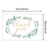 Globleland Thank You Theme Cards, for Birthday Thanksgiving Day, with Paper Envelopes, Rectangle with Leaf Pattern, Light Green, 10x15cm, 9pcs/set, 1set/bag