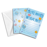 Globleland Invitation Cards, for Birthday Wedding Party, with Paper Envelopes, Rectangle with Mixed Pattern, Light Sky Blue, 15.2x10.1cm, 30sheets/set