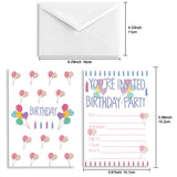 Globleland Invitation Cards, for Birthday Wedding Party, with Paper Envelopes, Rectangle with Mixed Pattern, White, 15.2x10.1cm, 30sheets/set