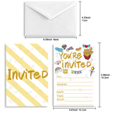 Globleland Invitation Cards, for Birthday Wedding Party, with Paper Envelopes, Rectangle with Mixed Pattern, Goldenrod, 15.2x10.1cm, 30sheets/set