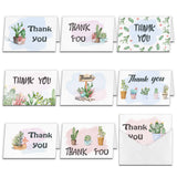 Globleland Rectangle with Mixed Plant Pattern Thank You Theme Cards, with Paper Envelopes, Mixed Color, Thank You Theme Cards: 1set