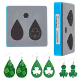 Globleland Saint Patrick's Day Wooden Cutting Dies, with Steel, for DIY Fabric Crafts, Leather Die Cut, Pendant Jewelry Making, Clover Pattern, 10x10x0.09cm, 1pc/set