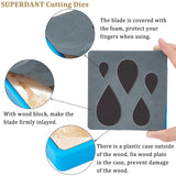 Globleland 1 Pc Wood Cutting Dies, with Steel, for DIY Scrapbooking/Photo Album, Decorative Embossing DIY Paper Card, Leather Crafts Making, Teardrop Pattern, 100x100x9mm