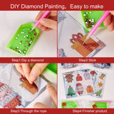Globleland 2 Sets 2 Style Christmas Theme DIY Diamond Painting Stickers Kits For Kids, with Rhinestones and Diamond Painting Tools, Mixed Color, 1 set/style