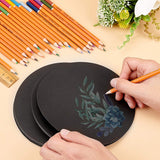 Globleland Blank Kraft Cards, Round Art Paint Kraft Board, for Mandala Painting DIY Coasters Painting Writing and Decorations, Black, 170x0.2mm, 20pcs/bag