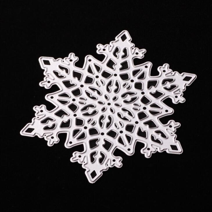 GLOBLELAND Snowflake Frame Metal Cutting Dies Stencils, for DIY Scrapbooking/Photo Album, Decorative Embossing DIY Paper Card, Matte Platinum, 98x85mm