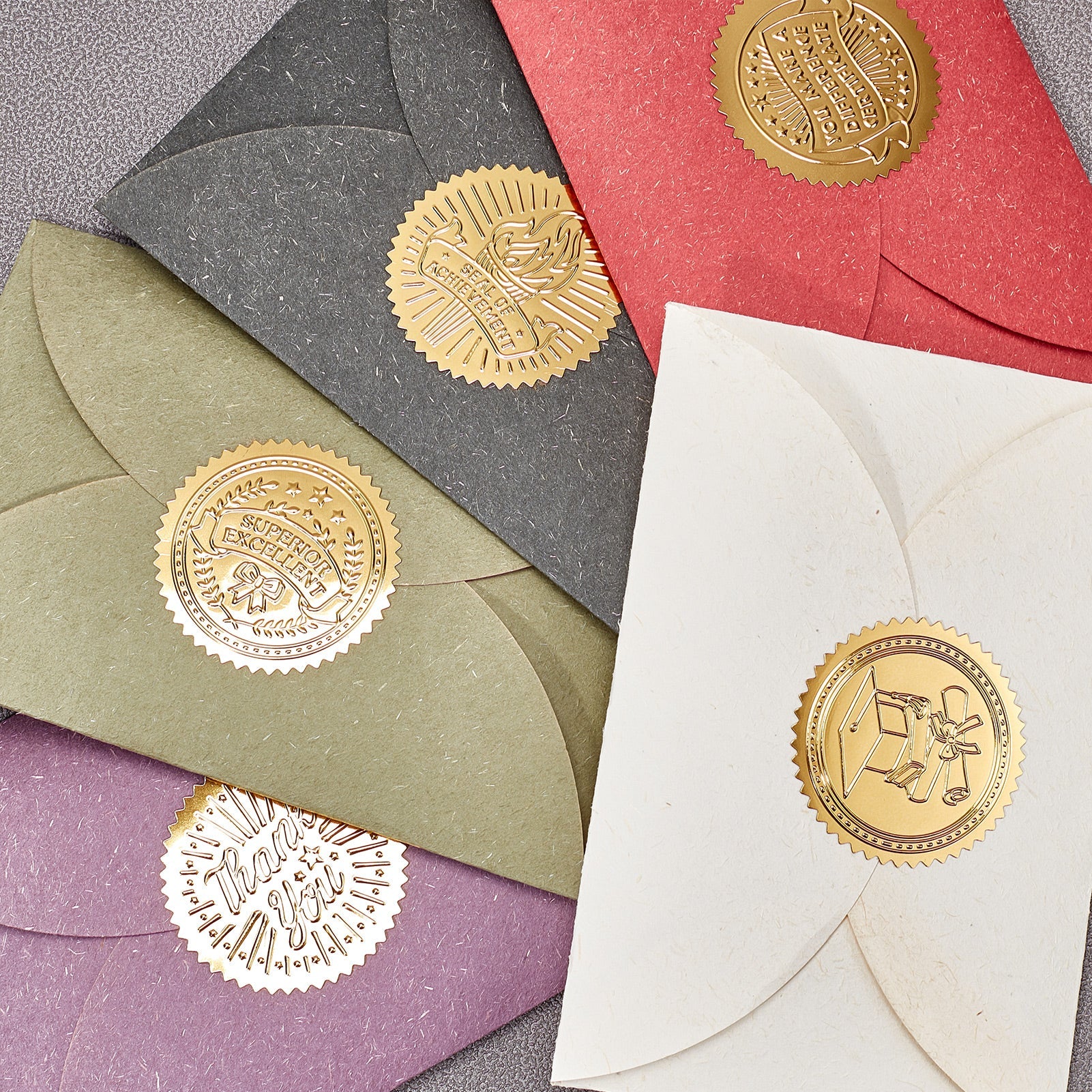 Gold Foil Snowflake Envelope Seals