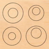 Globleland Wood Cutting Dies, with Steel, Leather Mold, for DIY Scrapbooking/Photo Album, Decorative Embossing DIY Paper Card, Round, 124x124.5x23.5mm, Round: 23.5mm and 49.5mm, 17.5mm and 44mm, 24.5mm and 49mm, 18.5mm and 37.5mm