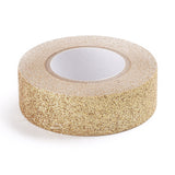 Globleland Glitter Foil Masking Tapes, DIY Scrapbook Decorative Adhesive Tapes, for Craft and Gifts, Gold, 15x47.5x15mm