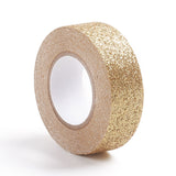 Globleland Glitter Foil Masking Tapes, DIY Scrapbook Decorative Adhesive Tapes, for Craft and Gifts, Gold, 15x47.5x15mm