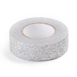 Globleland Glitter Foil Masking Tapes, DIY Scrapbook Decorative Adhesive Tapes, for Craft and Gifts, Silver, 15x47.5x15mm